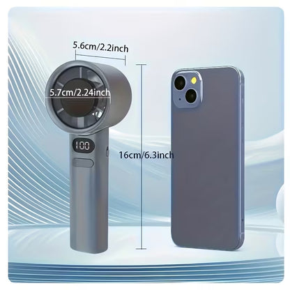 Portable Powerful 120-Speed Handheld Mini Fan - USB Charging with LED Display, Perfect