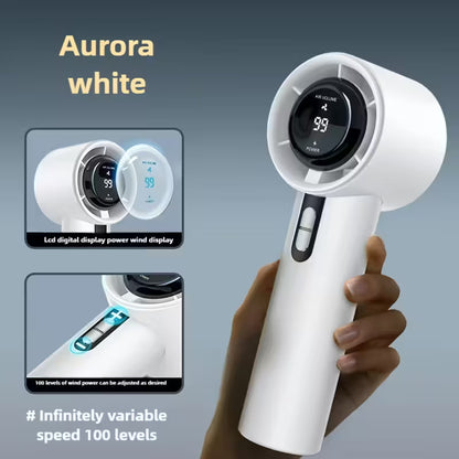Portable Powerful 120-Speed Handheld Mini Fan - USB Charging with LED Display, Perfect