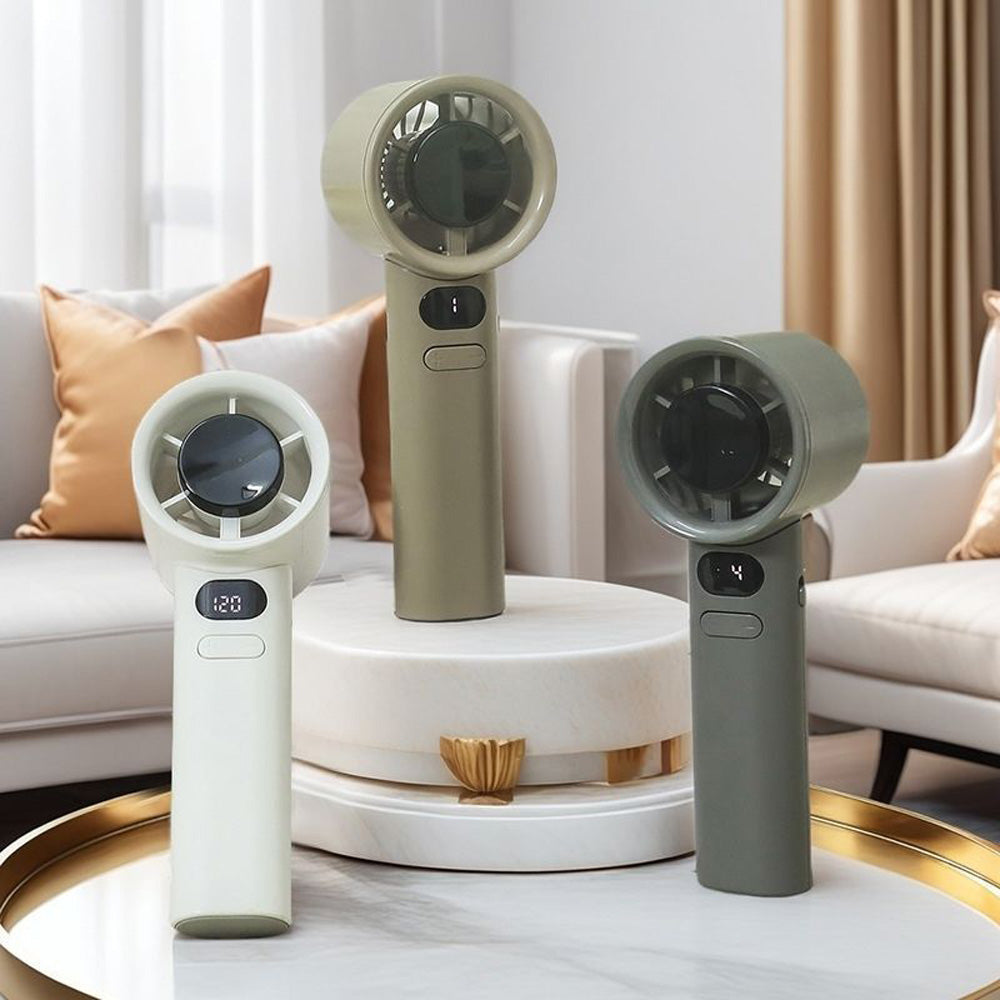 Portable Powerful 120-Speed Handheld Mini Fan - USB Charging with LED Display, Perfect