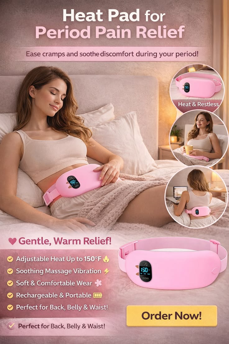 🌸 Period Pain Relief Heating Belt – Portable Heat Pad for Women
