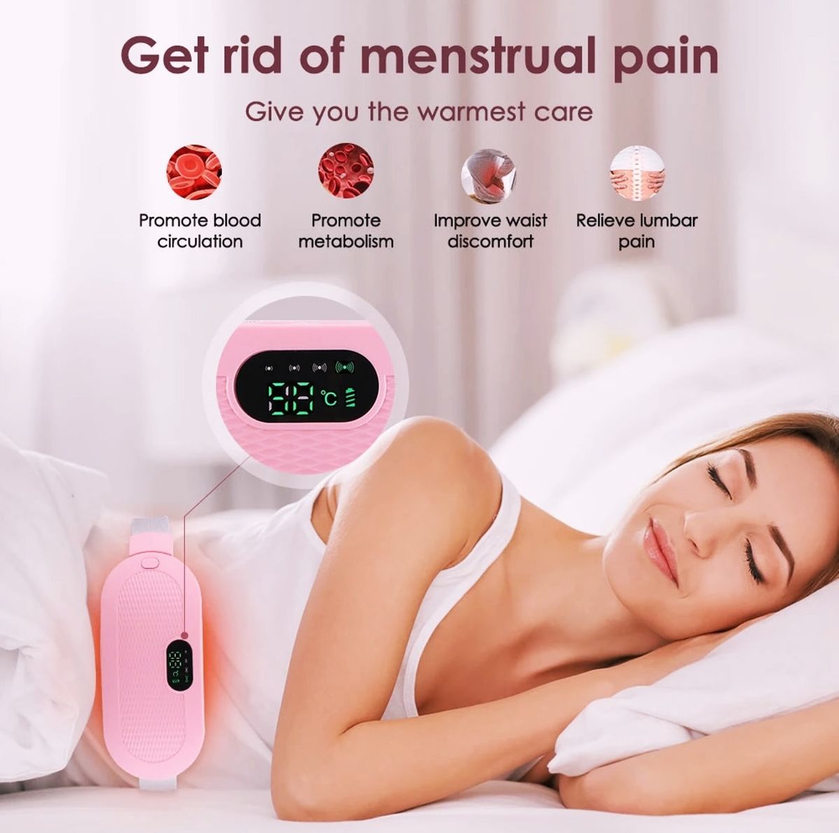 🌸 Period Pain Relief Heating Belt – Portable Heat Pad for Women