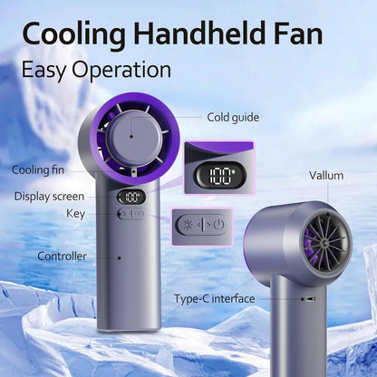 Portable Powerful 120-Speed Handheld Mini Fan - USB Charging with LED Display, Perfect